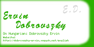 ervin dobrovszky business card